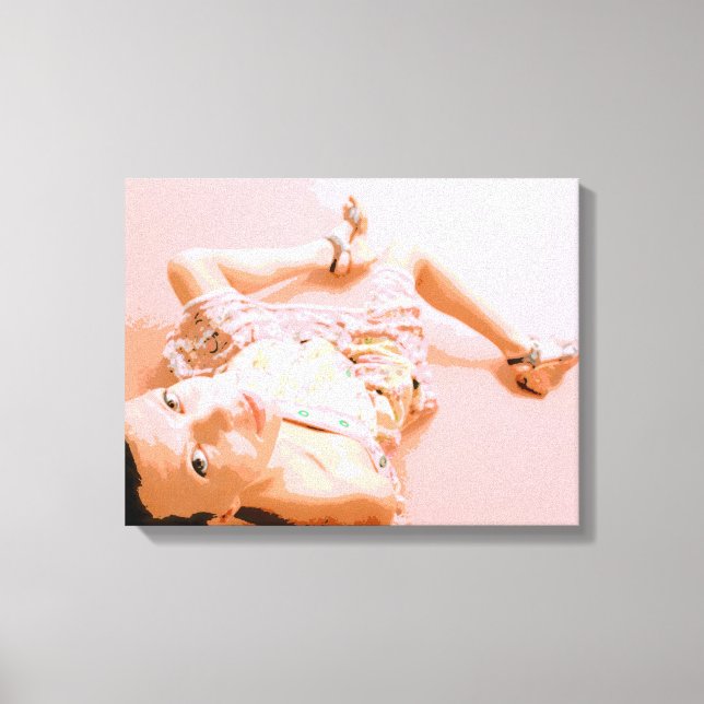 Lienzo Chica en rosa (Anverso)