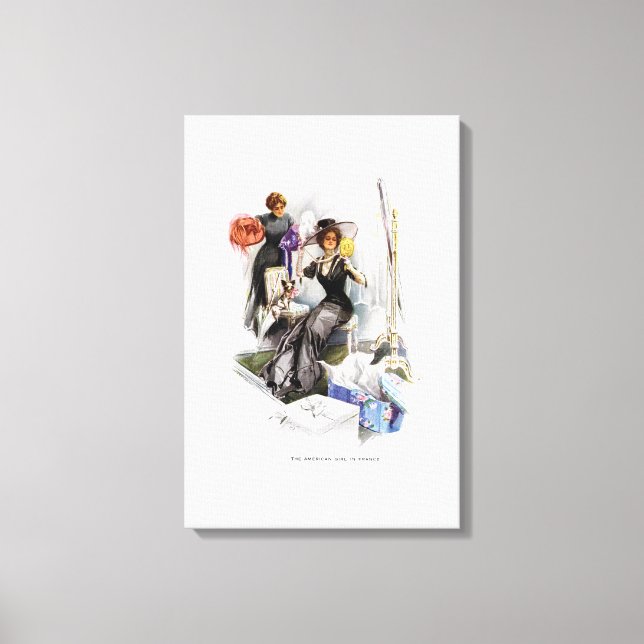 Lienzo Chica estadounidense en Francia por Harrison Fishe (Anverso)