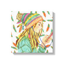Chica Gorra de Stretch Canvas Boho