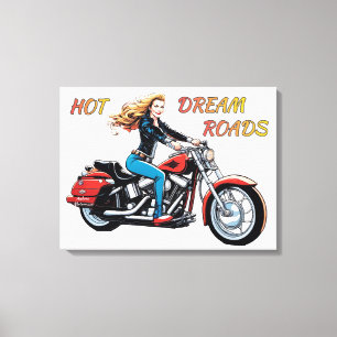 Lienzo Chica Hot Dream Roads