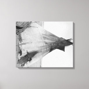 Lienzo Chica indio joven de Oglala con el perrito fuera