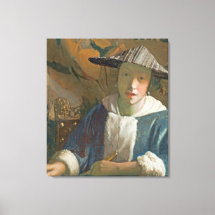 Lienzo Chica joven con flauta, c.1665-70