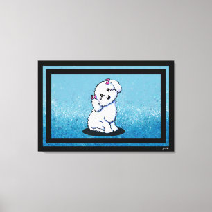 Lienzo Chica maltés de KiniArt