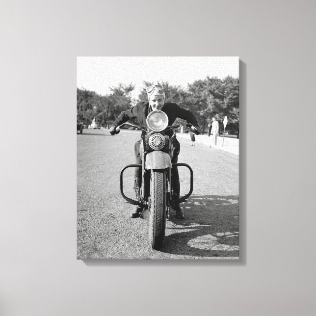 Lienzo Chica montando motocicleta, 1937 (Anverso)