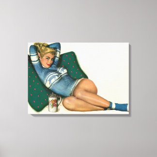 Lienzo Chica Pinup de color original 12