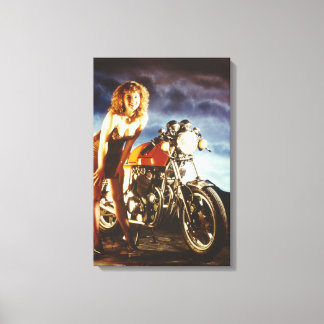 Lienzo Chica Pinup para motocicletas