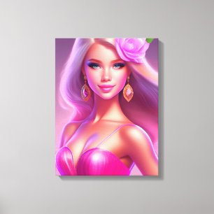 Lienzo Chica rosa
