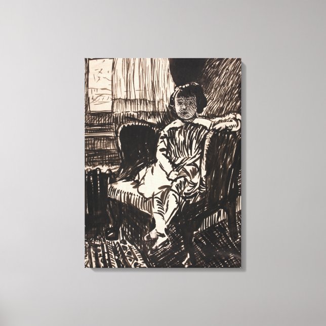 Lienzo Chica sentado en la Presidencia (hacia 1917-1918) (Anverso)