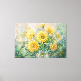 Lienzo *~* Chica Sun Flores TV2 Stretched Canvas Print