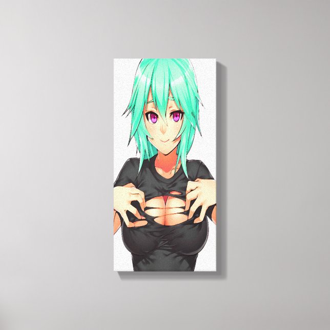 Lienzo Chica Super Sexy Green Haired Hentai (Anverso)