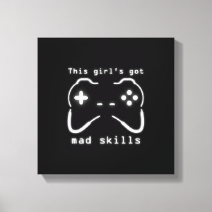 Lienzo Chica Tiene Canvas Mad Habilidades De Video Game C