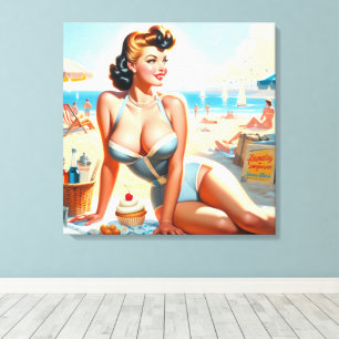 Lienzo Chica Vintage Summer Pin Up