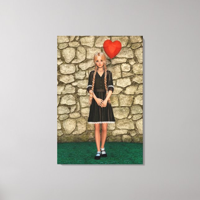 Lienzo Chica y corazón (Anverso)