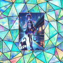 Chica y gato de Anime Gamer | Extra grande