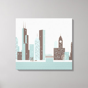 Lienzo Chicago en invierno