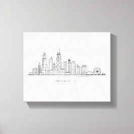 Lienzo Chicago IL Cityscape Illustration