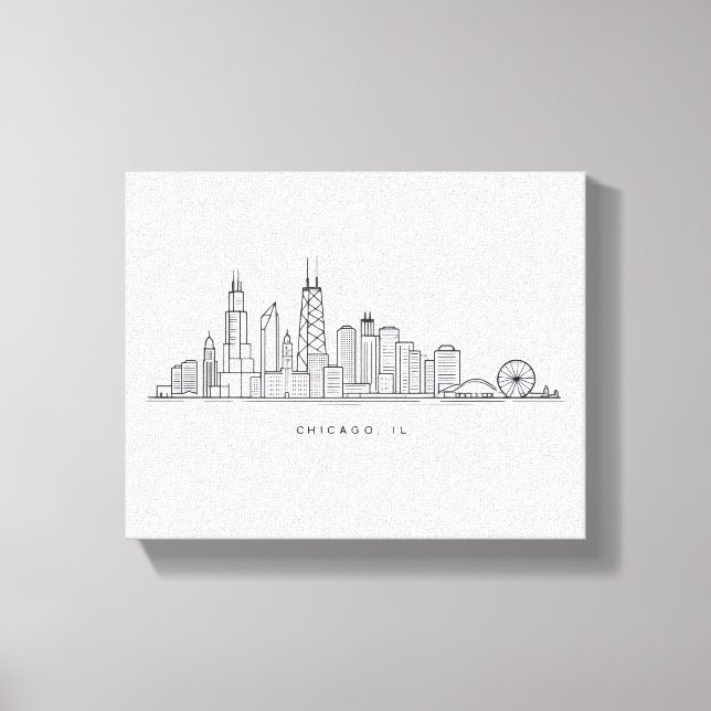 Lienzo Chicago IL Cityscape Illustration (Anverso)