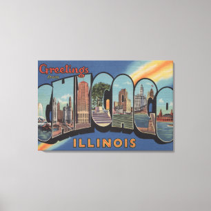 Lienzo Chicago, Illinois - Grandes Escenas de letras 2
