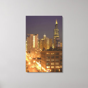Lienzo Chicago, Illinois, Skyline desde West Loop en