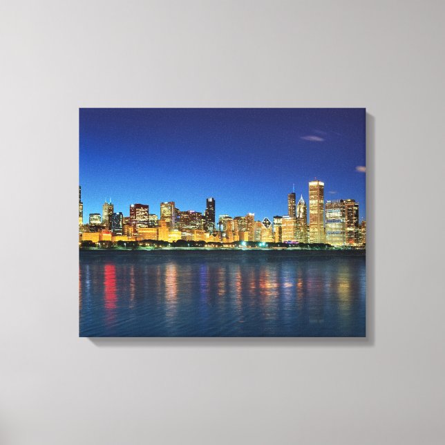 Lienzo Chicago Skyline Sunset (Anverso)