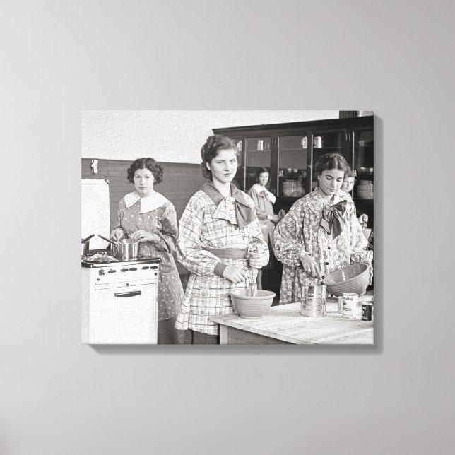 Lienzo Chicas de secundaria cocinando, 1935 (Anverso)