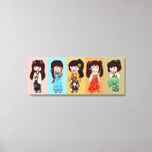 Lienzo Chicas de Seijin no Hi Kimono