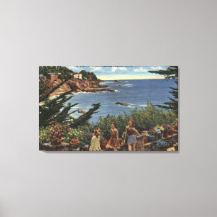Lienzo Chicas disfrutando de una vista de las costas de L