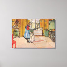 Chicas en la cocina (arte sueco clásico)