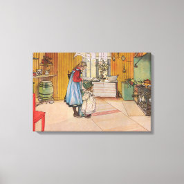 Lienzo Chicas en la cocina (arte sueco clásico)