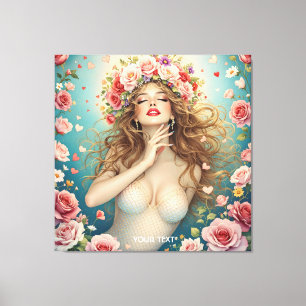 Lienzo Chicas fantasmas flores de corazón