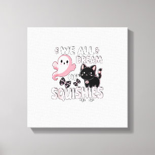Lienzo Chicas Gato Rosa Halloween Squishy Soñamos Con S