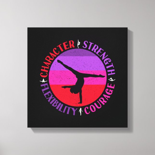 Lienzo Chicas Gimnasia Fuerza de caracteres Valor (Anverso)