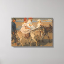 Chicas montando burros en la playa (Isaac Israels)