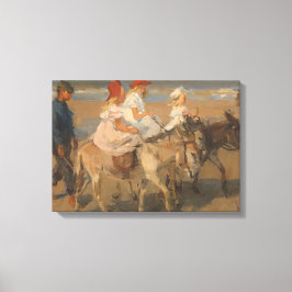 Lienzo Chicas montando burros en la playa (Isaac Israels)