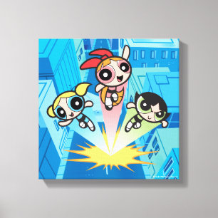 Lienzo Chicas Powerpuff Lanzan Al Aire