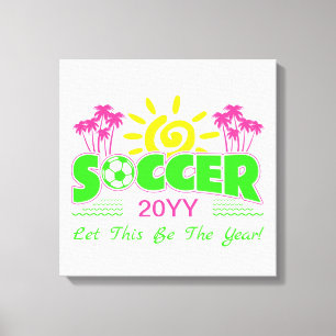 Lienzo Chicas Soccer Sunshine Palm Trees