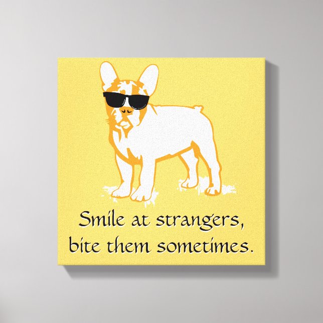 Lienzo Chico French Bulldog más genial (Anverso)