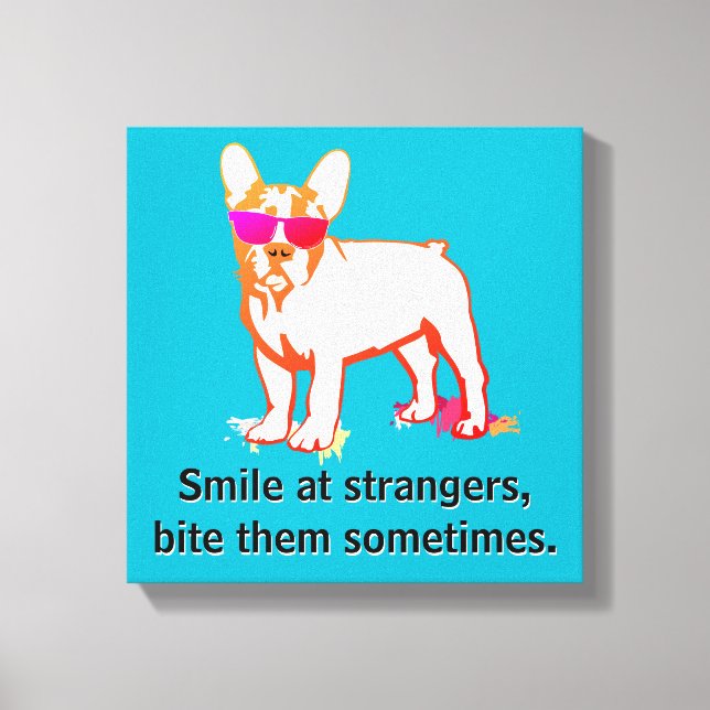 Lienzo Chico French Bulldog más genial (Anverso)