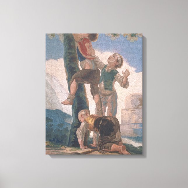 Lienzo Chicos trepando un árbol (Anverso)