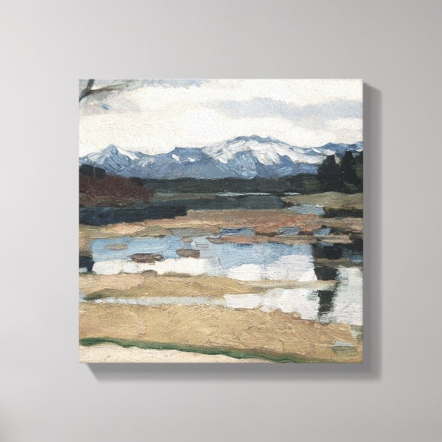 Lienzo Chiemsee Leo Putz Landscape Mountain Art (Anverso)