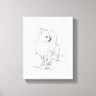 Lienzo Chihuahua de Pelo Largo - Ilustración de Perro Min