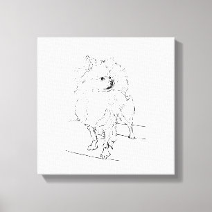 Lienzo Chihuahua de Pelo Largo - Ilustración de Perro Min
