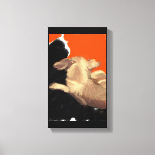 Lienzo Chihuahua mayor de descanso que piensa en cena