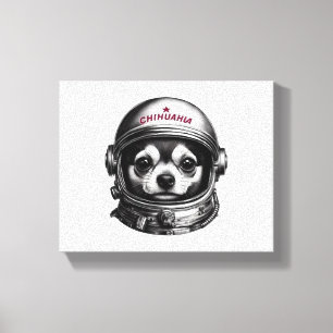 Lienzo Chihuahua, perro espacial soviético retro viajero