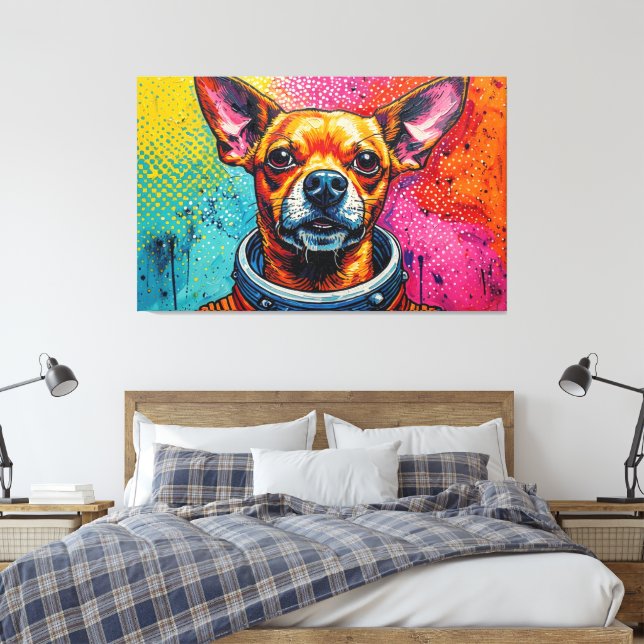 LIENZO CHIHUAHUAS EN EL ESPACIO 9 (Insitu(Dormitorio))