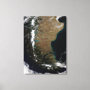 Lienzo Chile y la región patagónica de Argentina