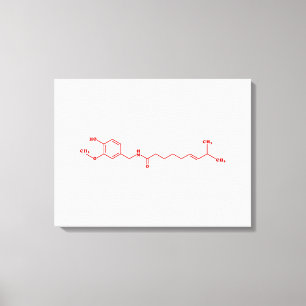 Lienzo Chili Capsaicin Fórmula Química Molecular
