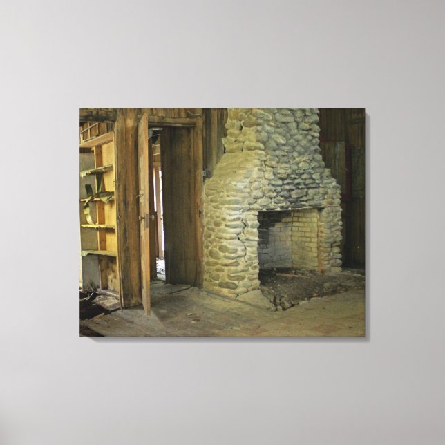 Lienzo Chimenea de piedra natural (Anverso)