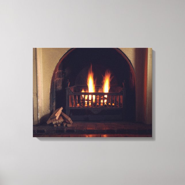 Lienzo Chimenea en casa (Anverso)