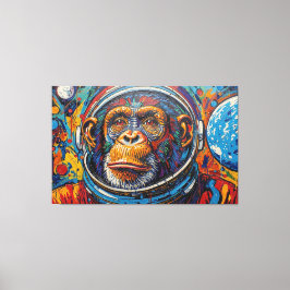 LIENZO CHIMPANCÉ EN EL ESPACIO